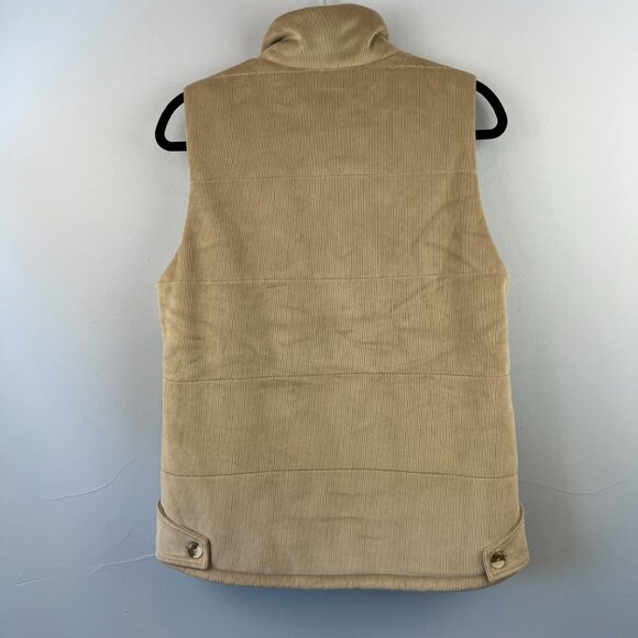 Dylan Sherpa Lined Tan Vest with Pockets Size S - Picture 7 of 7